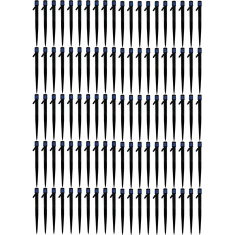 100 pièces émetteurs de goutte-à-goutte 360 degrés débit d'eau réglable goutteurs pulvérisateur pour Patio pelouse lit système d'arrosage 13 cm/5.1in bleu (1/5)