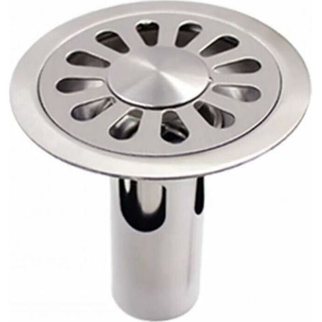 Brushed Stainless Steel Round Floor Drain, Sewer Odor Detector, Suitable for Bathroom, Kitchen, Laundry, Garden (1/4)