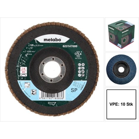 Fächerschleifscheibe 125 mm P 40, SP-ZK Metabo (1/5)