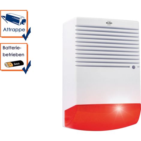 Sirenen Attrappe mit blinkender LED Batteriebetrieb - Alarmsysteme Dummy