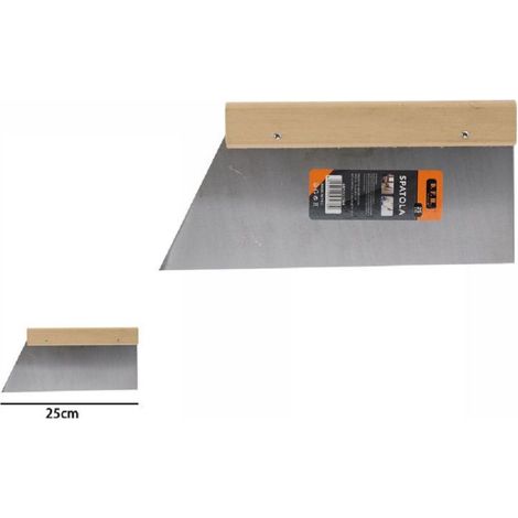 TrAdE Shop Traesio - Spatola Per Pareti Stecca Per Stucco In Acciaio Impugnatura In Legno 25cm 53276a -