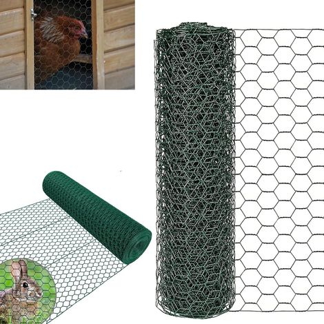Maille hexagonale en métal, 25 mètres de long et 50 cm de haut, maille de clôture de jardin, taille de maille 25 mm, maille de cage pour petits animaux, maille de clôture pour animaux pour clôture de (1/5)