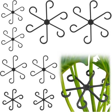 BUNTHAUS (Noir)Supports Tiges Plantes, 8pcs 4 Tailles Attache Plante Grimpante, Supports de Plantes pour Stabilisation et Soutien des Feuilles, Intérieur Vert Clips de Fixation pour Plantes Grimpantes (1/5)