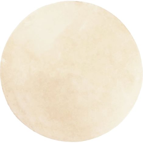 Tapis HUARTE à poils courts doux et lavable crème Ø 80cm (1/3)