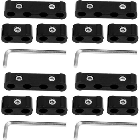Separatore per cavi candela in lega di alluminio, 12 pezzi, 8 mm, 9 mm, 10 mm, divisore per cavi motore (nero) -Crezuo