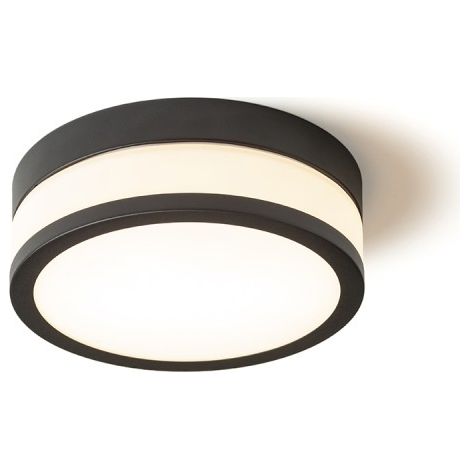 Plafoniera CIRA LED 23 da soffitto  vetro opalino/nero 230V LED 12W IP44  3000K