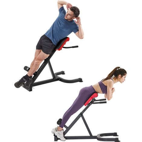 VEVOR Banc Lombaire Reglable, Banc deHyperextension Capacite de 136 kg, Chaise Romaine Multifonction, Equipement deExercice pour Fessiers, Ischio-jambiers, Bas du Dos et Abdomen, Fitness Gym Domicile (1/5)