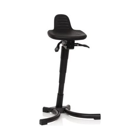 Tabouret assis-debout / Tabouret de travail TOP WORK 34 Noir Mousse Métal hjh OFFICE
