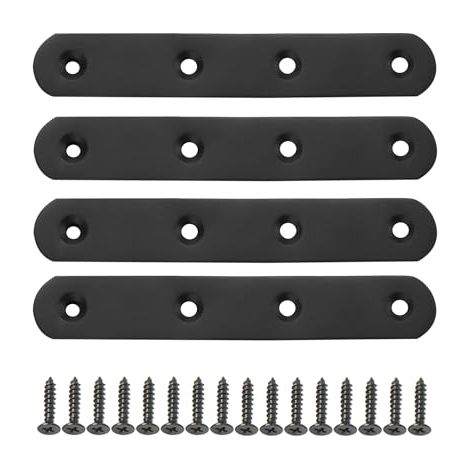 4 flache, gerade Winkelverbinder, 12,5 cm, praktische Eckverbinder, Flachwinkel mit Schrauben, für Holzstühle, Bretter, Fenster, Möbel