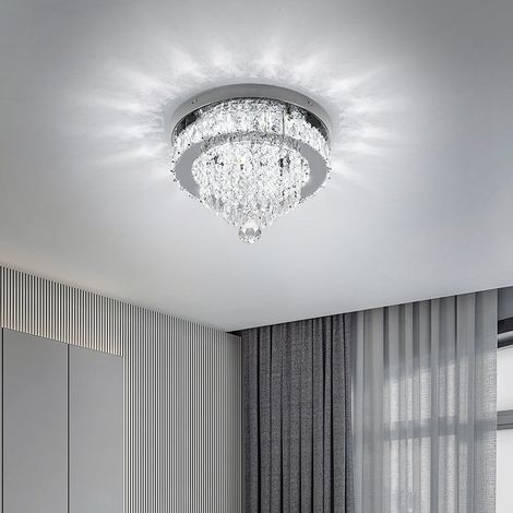 Chrome Elegant Crystal 30cm Dia Round Ceiling Light (1/5)