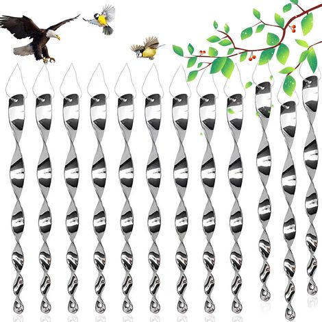 Répulsif Oiseaux,24 Pcs Spirale Réfléchissante,Barre Effaroucheur Oiseaux,Répulsifs Oiseaux Reflechissants,360 Degrés Repulsif Oiseaux,Éloignez Les Oiseaux De Vos Fenêtres Et De Votre Jardin (1/5)