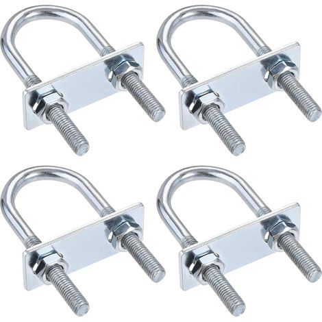 Satz mit 4 runden U-Bügeln, 31 mm Innendurchmesser, 90 mm Länge, M8-Stahl, mit Mutter und Unterlegscheibe (1/4)