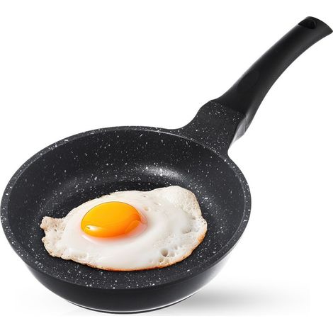 Sartén Grande de granito para freír, apta para inducción y gas, pequeña y resistente, 16 cm. (1/5)