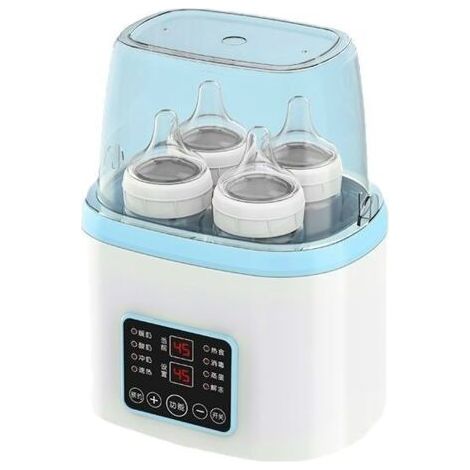 Chauffe-biberon 8-en-1 Chauffe-lait pour Bébé, Stérilisateur de Biberons Température Réglable avec LCD Ecran, Pour 4 biberons ou pots, Arrêt Automatique, avec Télécommande (Bleu)