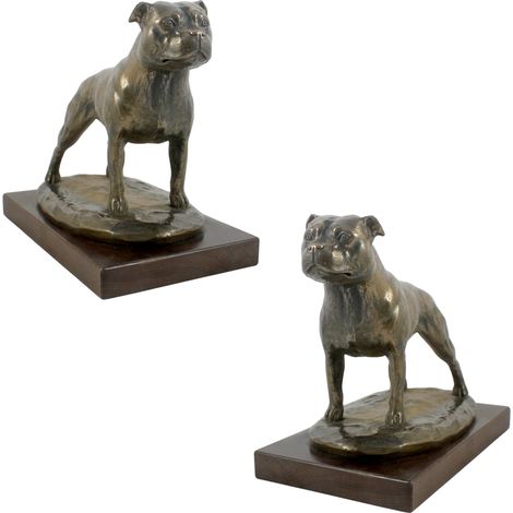 Staffordshire Bull Terrier, Staffik, Staffi: estatuilla de perro, figura de oficina, trofeo para una exposición canina de Art-Dog. (1/5)
