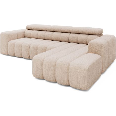 Ecksofa Ottomane rechts Chenille 289x188x78 beige KONSTANTINMassivmoebel24 GmbH (1/3)