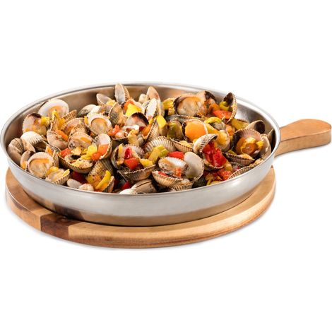 Planche de Présentation Ronde Inox et Bois Ø 20 à 26 cm - Pujadas