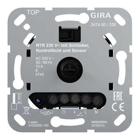 Gira 247400 Régulateur de température moderne pour chauffage