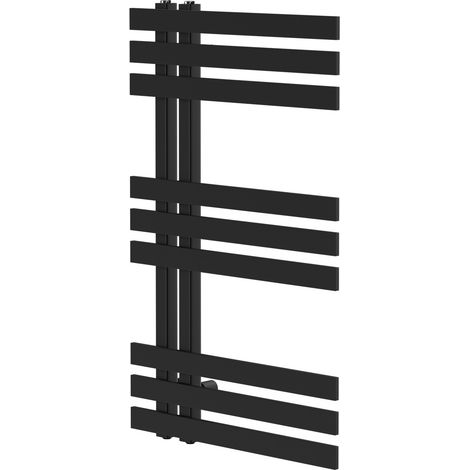 Colore Holden Matt Black 800mm x 500mm Designer Heated Towel Rail (1/5)