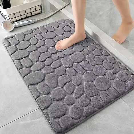 1 Tapis de bain 40x60 cm, mousse mémoire forme, absorbant antidérapant, salle de bain douche (1/5)