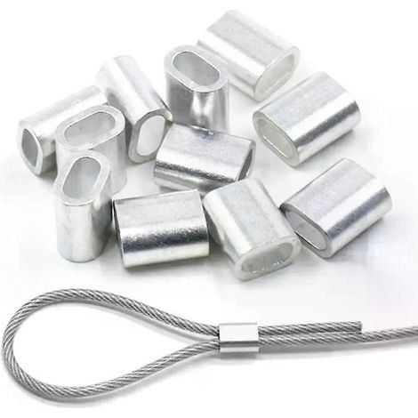 1/2/5/10/20/30/50 pièces Embouts de sertissage M12 à M12 Manchon de sertissage pour câble en acier durable Clip de fixation pratique (1/4)
