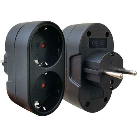 Multiprise Convertisseur EU 16A/250V – Idéal Bureau & Voyages.noir (1/5)