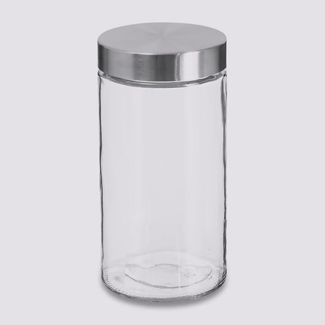 Bocaux de rangement 1.7 Litre en verre et inox couvercle hermétique Atmosphera (1/5)