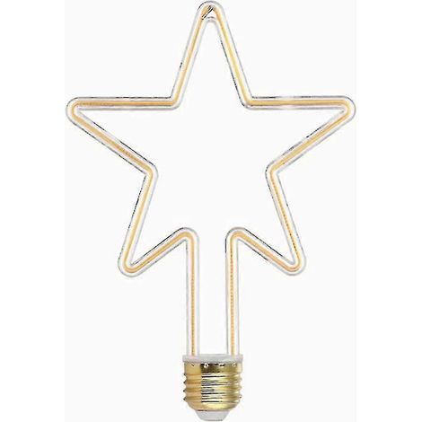 Ampoules LED créatives 4 W E27, ampoule à filament décorative en forme d'étoile, blanc chaud 2700 K, 220 V CA, angle de diffusion de la lumière à 360° (1/5)