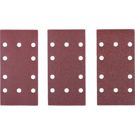 10 Abrasifs 1/3 Feuille - TSA10 - Grains 80/100/150, Auto-agrippant, Pour Ponceuse Vibrante (1/3)