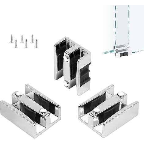 Rail de porte coulissante ensemble de 3 pièces, rail de porte coulissante, kit de porte coulissante pour salle de douche, porte coulissante en verre et système de porte coulissante (1/5)