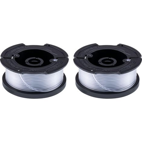 Bobinas de repuesto para cabezales de cortacésped de nailon BLACK+DECKER AF-100-3ZP, hilos para desbrozadora e hilos para cortacésped. Paquete de 2 unidades. (1/5)