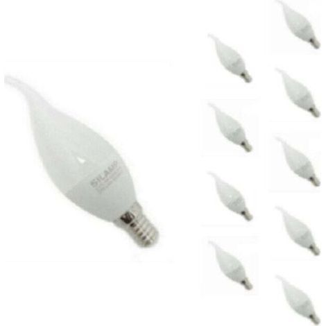 E14 LED-Lampe mit Flammeneffekt, 8 W, 220 V, Ø 38 mm (10er-Pack) – Kaltweiß 6000 K – 8000 K – SILAMP (1/2)
