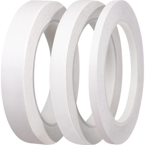 rouleaux de ruban adhésif double face pour cadeaux photos documents papier peint 75 mètres long largeur 18 mm 12 mm 6 mm (1/4)