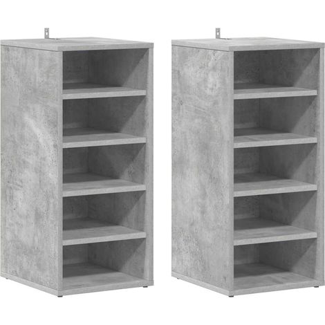 Maison Exclusive - Scarpiere 2 pz Grigio Cemento 31,5x35x70 cm in Truciolato
