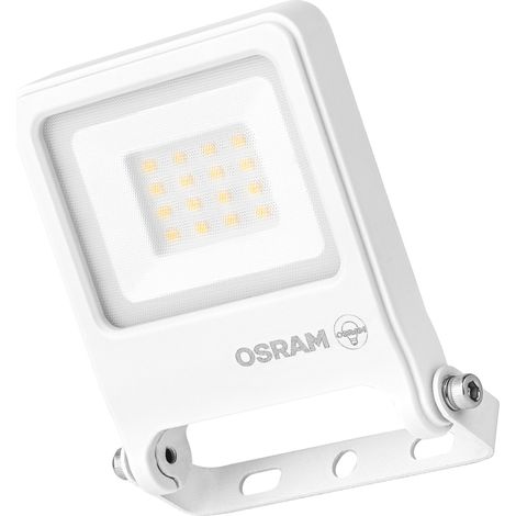 OSRAM Projecteur LED  ENDURA FLOOD PC 10 W, blanc chaud 3 000 K, 1 000 lumens, IP65, matériau recyclé, support de montage à 180°, blanc (1/4)