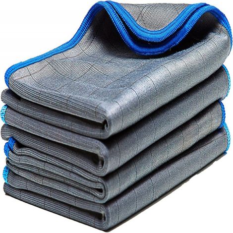 Chiffon Microfibre - 40 x 40 cm - Pour Nettoyage Vitre et Surfaces Lisses - Non Rayant Absorbant - Lot de 3 (1/5)