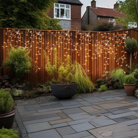 LED Lichterkette Gartenlampe Außenleuchte Partylicht Leuchtkette, Kunststoff transparent, 720x 198lm 2700K warmweiß, IP44, L 100 cm, 6er Set