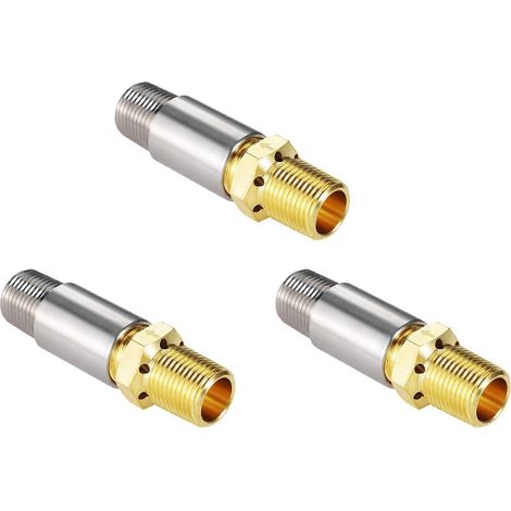 Lot de 3 foyers à gaz propane liquide avec vanne de mélange d'air 1/2 po vanne de mélange haute capacité 90 000 BTU – Argent et laiton (1/5)