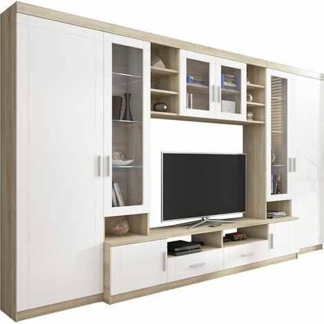 Conjunto de salón Tucson 108, Roble Sonoma + Blanco