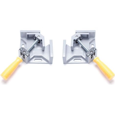 2 Pcs Serre Joint Angle 90 °, Etau D'angle Alliage d'Aluminium Pince de Soudage d'angle avec mâchoire pivotante réglable, pour Outils Menuisier, Soudage de Charpentier (Gris) (1/5)