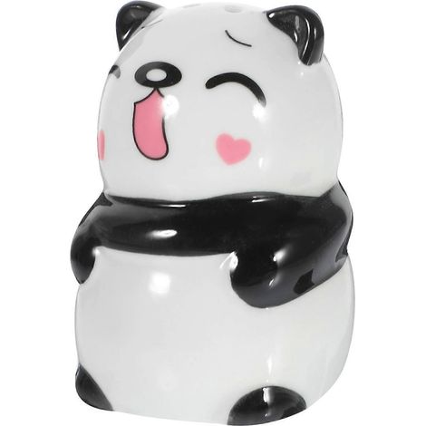 Ensemble de 3 salières et poivrières en céramique avec statue de panda, compatible avec la cuisine. (1/5)