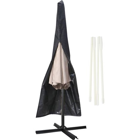 SWANEW Housse de parasol noir 190x41x32cm Imperméable extérieur pour 1-3M (1/5)