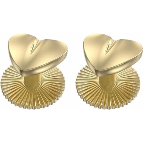 2 poignées de porte vintage en alliage de zinc, poignées de tiroir pour porte coulissante en verre de commode ou d'armoire (doré, cœur) (1/5)
