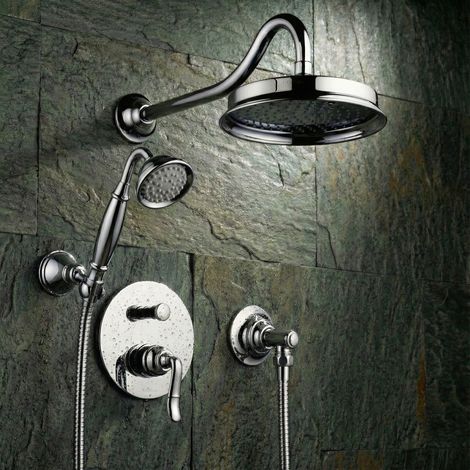 PaulGurkes Duschset Unterputz Retro Chrom Einhandmischer Serie GAIA