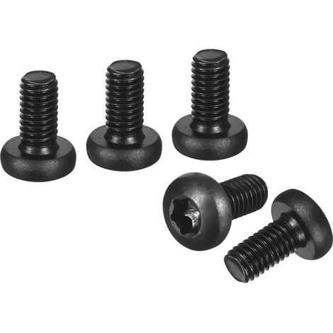 Lot de 50 vis de sécurité Torx à tête cylindrique M6 x 12 mm - Idéales pour les machines - Acier au carbone - Vis de sécurité Torx - Noir (1/5)