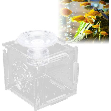 Boîtier d'Incubation Acrylique Transparent pour Aquarium - Case de Reproduction pour Poissons Miniatures 6x6x6 cm - Idéal pour Alevins (1/5)