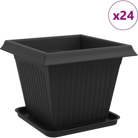 Maison Exclusive - Blumentöpfe 24 pcs Schwarz 38 x 38 x 30 cm Kun