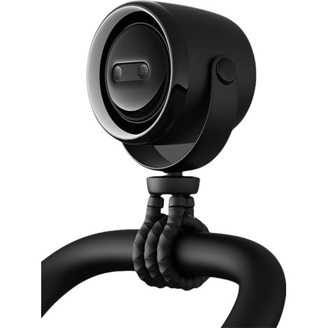 Ventilateur silencieux pour poussette avec batterie de 20 000 mAh, 100 niveaux de vitesse, trépied flexible à clipser, aromathérapie et lumière LED, alimentation USB et batterie (noir) (1/5)
