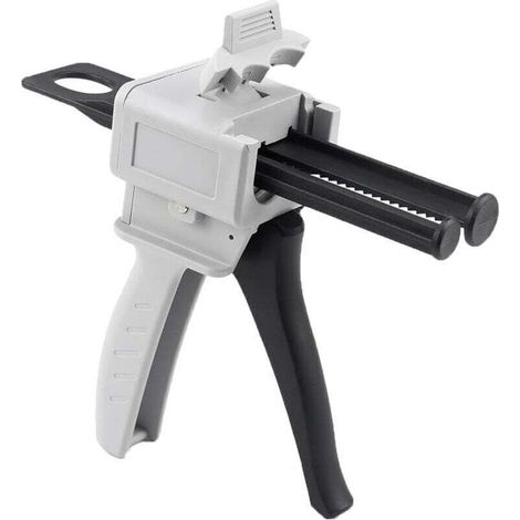 Pistolet Distributeur, 50ml Pistolet Distributeur Époxy, AB Pistolet à Colle Époxy Poignée Applicateur pour 2 : 1 Mélange Colle, Pistolet applicateur manuel de 50 ml, Tube en plastique AB