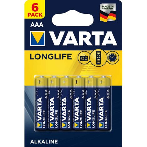 6 piles LR03 / LR3 AAA VARTA LONG LIFE (1/2)